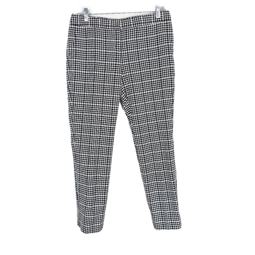 NWT Express Columnist Pants Plaid Ankle Black White Size 4 NEW